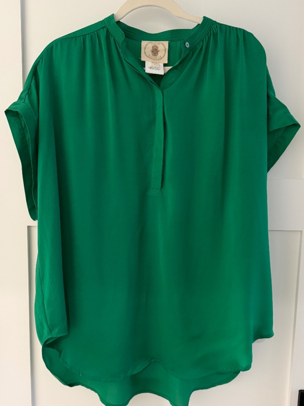 Emerald Green Popover Style Oversized Shirt SZ Medium